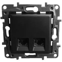 Computersteckdose 2xRJ45 CAT6 FTP schwarz Niloe Step 863562