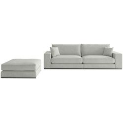 Livetastic Sitzgarnitur , Grau , Holz, Textil , 2-teilig , Eiche , massiv , Füllung: Polyester , 139x85x103 cm , Made in Eu , Wohnzimmer, Sofas & Couches, Sitzgarnituren