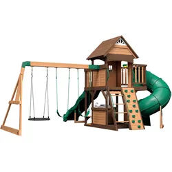Ambia Garden Spielturm Cedar Cove , Braun, Grün , Holz , Zeder , 470x300x560 cm , EN 71 , Freizeit & Co, Gartenspielzeug, Spieltürme