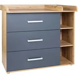 arthur berndt Wickelkommode Alessio 115/100/75 cm Anthrazit Artisan Oak , Anthrazit, Eiche Artisan , Holzwerkstoff , 2 Fächer , 3 Schubladen , Rechteckig , 115x100x75 cm , Blauer Engel, Hergestellt in Deutschland , Babymöbel & Kindermöbel, Babyzimmer, Wickelkommoden & Zubehör, Wickelkommoden