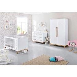 Pinolino Babyzimmer , Weiß, Eschefarben , Holzwerkstoff , 4 Fächer , 6 Schubladen , in verschiedenen Größen erhältlich,zum Juniorbett umbaubar, Sprossen mit Normabstand, höhenverstellbar, Aufbauanleitung im Karton, Lattenrost inklusive, Schlupfsprossen , Baby & Kindermöbel, Babyzimmer, Babyzimmer-serien