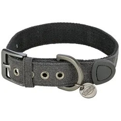 TRIXIE Hunde-Halsband CityStyle Halsband Canvas, extra breit schwarz schwarz Größe: M Maße: 35-42 cm / 25 mm