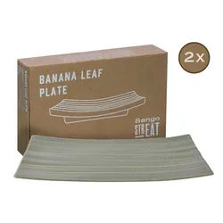 CreaTable Servierteller Streat Food Grün, Steinzeug, (2-tlg., 2 Streat Banana Leaf) grün