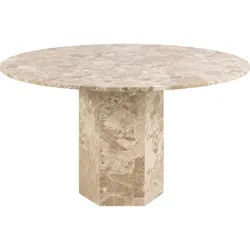 Mid.you Esstisch , Beige , Stein , rund , Säule , 75 cm , Esszimmer, Esszimmerserien