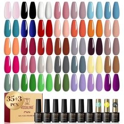 Scheiffy UV-Nagellack-Set 38-teiliges UV-härtbares 5ml Nagellack-Set (35-farbiges Set), Mit 3 Flaschen mit funktionellem Nagellack