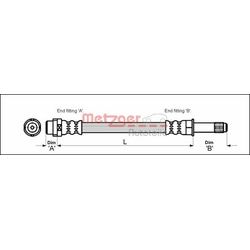 METZGER Bremsschlauch für Mercedes-Benz Sprinter 3-T VW Lt 28-46 II 4-T 2-T 28-35