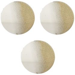 Platzset, 3x Spiegel-Glas-Untersetzer Untersetzer Deko Unterlage Glitzer gold rund Ø20cm, Mojawo