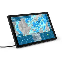 WetterOnline wetteronline home 4: Animiertes WetterRadar auf großem WetterDisplay Wetterstation (inkl. Netzteil, USB-Kabel und Schnellstart-Anleitung, neuen Radaransichten und Premium-Wetterdaten von WetterOnline) schwarz