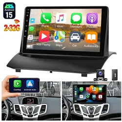 ESSGOO DAB+ Android 15 Autoradio GPS Navi WIFI Für Ford Fiesta MK6 2009-2017 Autoradio (4+64GB(optional), FM, AM, DAB+ (optional), Apple Carplay & Android Auto,Bluetooth EQ USB Touchscreen SWC) schwarz