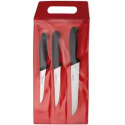 Giesser Messer-Set, 3-teilig, Mit starken Klingen, Farbe: schwarz
