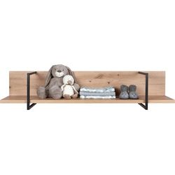My Baby Lou Wandboard , Anthrazit, Eichefarben , Metall, Holzwerkstoff , 120x25x27 cm , Wohnzimmer, Regale, Wandboards