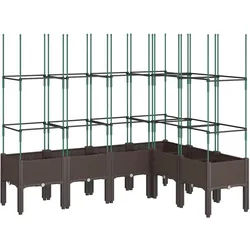 vidaXL Pflanzkübel mit Rankgitter Braun 160x120x142,5 cm PP