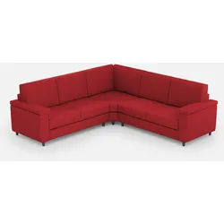 Marrak 2-Sitzer-Sofa (zwei 60-cm-Sitze) + Ecksofa + 2-Sitzer-Sofa (zwei 60-cm-Sitze), Außenmaße L.226x226, Farbe Rot