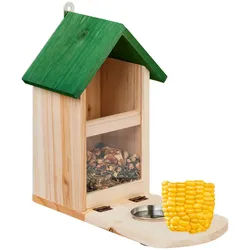 Relaxdays Eichhörnchenfutterhaus , Holz, Kunststoff, Metall , 17x28x28.8 cm , Dekoration, Gartendeko
