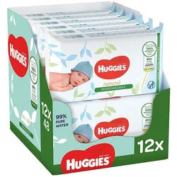 Huggies Feuchttücher Baby Wipes Babytücher Natural Sensitive Tücher 12x48 St