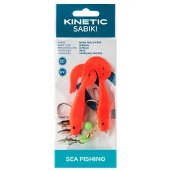 Kinetic Kunstköder Kinetic Sabiki Shad Tail Uv 6/0 130Cm 0.80Mm 0.70Mm Red/Glitter 1Pc