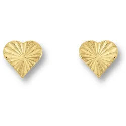 ONE ELEMENT Paar Ohrhänger Herz Ohrringe Ohrstecker aus 333 Gelbgold, Herzanhänger – Ausdruck von Liebe, perfekt zum Verschenken goldfarben