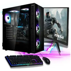 Meinpc AMD Ryzen 5 Gaming Set mit 27" und Tastatur Maus Set Gaming-PC-Komplettsystem (27", AMD Ryzen 7 5600GT, 32 GB RAM, 512 GB SSD, Windows 11 Pro - RGB - WiFi) 32 GB | 512 GB