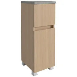 Xora Unterschrank , Grau, Eichefarben , Holzwerkstoff , Schichtholz , Struktur , 1 Fächer , 1 Schublade(n) Schubladen , 30x80x35 cm , Made in Germany , stehend, hängend , Badezimmer, Badmöbel, Unterschränke