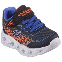 Skechers Kids VORTEX 2.0, Blinkschuh Lauflernschuh Klettschuh, Sneaker, Blinkschuh mit praktischem Klettverschluss blau|orange|schwarz 25 EU