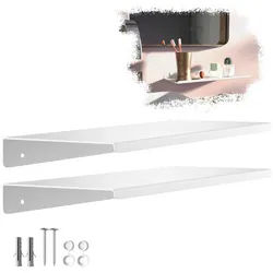 SO-TECH® Wandregal Schweberegal HOVER 35/45 x 13 x 3 cm inkl. Befestigungsset, 2-tlg., Wandmontage, für Bad Küche oder Wohnzimmer, Weiß weiß 35 cm x 3 cm x 13 cm