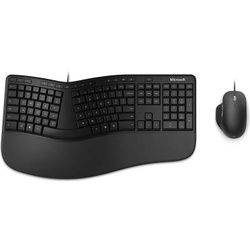 Microsoft MS Ergonomic Desktop Tastatur USB Port German Black Austria/Germany mit Maus Schwarz Deutschland