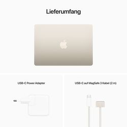 Apple MacBook Air 13,6" M2 Chip CZ15Z-0120000 Polarstern Apple M2 Chip 8-Core CPU 10-Core GPU 16GB RAM 2000GB SSD 35W | Laptop by NBB