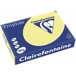 CLAIREFONTAINE Drucker- und Kopierpapier Clairefontaine Trophee Color 1778C Hellgelb 80g/m2 DIN-A4 - 500 Blatt