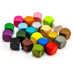 Waldfelsen Spiel – Blanko-Würfel aus Holz gestalten bemalen DIY Würfelset (16 mm), Spielmaterial, Verschiedene Farben schwarz