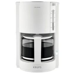 KRUPS ProAroma Filterkaffeemaschine, 10-15 Tassen, Zuverlässige Kaffeemaschine mit präziser Temperaturkontrolle, Farbe: weiß