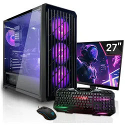 SYSTEMTREFF Intel Core i7-14700F mit Nvidia GeForce RTX 5060 Ti 8GB Gaming-PC-Komplettsystem (27", Intel 14700F 14700F, Nvidia GeForce RTX 5060 Ti, 16 GB RAM, 1000 GB SSD) schwarz