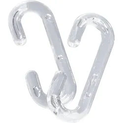 100 C-Haken, 38 mm lang, Kunststoff transparent, Stärke 4mm, Öffnung 7 mm