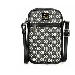 Pepe Jeans für Damen. 7615231 Handytasche aus schwarzer Wolle -11x17,5x2,5cm (OSFA), Lässig, Synthetisch