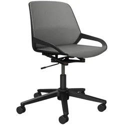 Aeris Drehstuhl , Schwarz, Hellgrau , Metall, Kunststoff , Drehkreuz , 70x68x40 cm , Made in Germany , Typenauswahl, Wippfunktion, Sitzfläche 360° drehbar , Büromöbel, Bürostühle, Drehstühle