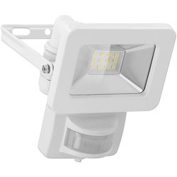 Goobay LED-Außenstrahler, 10 W, mit Bewegungsmelder - mit 850 lm, neutralweißem Licht (4000 K), PIR-Sensor mit ON-/OFF-Funktion und M16-Kabelverschraubung, für den Außeneinsatz geeignet (IP44)