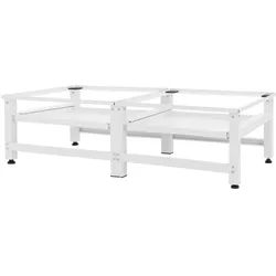 ML-Design Waschmaschinen-Untergestell Doppel Weiß | 2 Ablagen, 128x54 cm, 2x150 kg, Stahlpodest