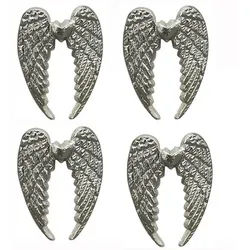 LB H&F Lilienburg Kerzenhalter 4er SET Kerzenstecker Kerzenpin Dekopin Kerzenpick Pin Stecker Kerze (Advent Weihnachten Hochzeit silber Metall Dekopin Tischdeko Pick Pik Pic Tischschmuck 2023 Adventskranz basteln verzieren Alu edel modern Engel 4 x ENGELSFLÜGEL Weihnachtsdeko, Adventkerzen Adventskerzen Adventsdeko Adventsstecker Herbst), Kerzenpic Kerzenständer Kerzendeko Kerzenverzierung Deko Herbstdeko silberfarben