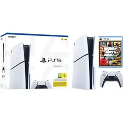 Playstation Playstation 5 Slim Disk Laufwerk + GTA V Spiel Bundle 1TB weiß
