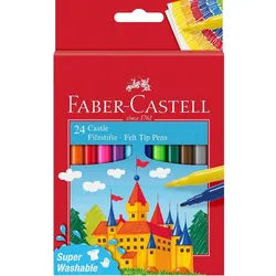 Faber-Castell Filzstift 24 Filzstifte CASTLE mit Rundspitze bunt