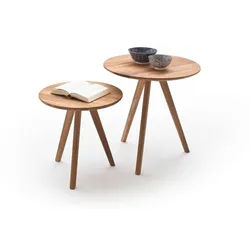 MCA furniture Couchtisch Couchtisch Set Genny 2-teilig, Asteiche massiv, Ø50/Ø45, Eichefarbe (Set), 2-teiliges Set braun