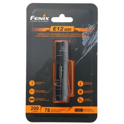 Fenix E12 V3.0 LED-Taschenlampe, max. 200 Lumen, Einhandbedienung, ultrakompakt und leicht, batteriebetrieben
