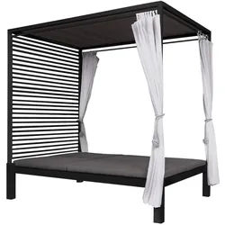 Blumfeldt Eremitage Double Lux Sonnenliege 4 Liegepositionen 2 Personen 6 cm Polster Schwarz