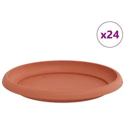 vidaXL Blumentopf Runde Blumenplatte 24 pcs Ziegelrot Ø 21,5 x 2,5 cm Kunststoff (24 St) rot