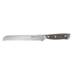 Metaltex Heritage Brotmesser, Brotschneidemesser mit robustem Griff aus Pakka Holz, 1 Stück, Länge: 33 cm