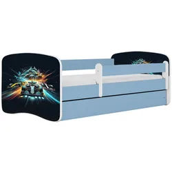 Raumhirsch Furniture Kinderbett Ethnie mit Schublade 140/70 80/61/144 , Blau , Holzwerkstoff , Rechteckig , 70x140 cm , FSC 100% , Babymöbel & Kindermöbel, Kinderzimmer & Jugendzimmer, Kinderbetten