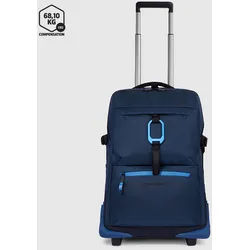 Piquadro Corner 2.0 Handgepäck 2-Rollen Koffer mit Laptopfach 17,3" Blau