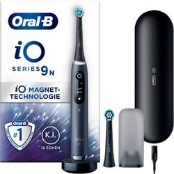 Oral-B Elektrische Zahnbürste iO 9, Aufsteckbürsten: 2 St., mit Magnet-Technologie, 7 Putzmodi, Farbdisplay & Lade-Reiseetui schwarz