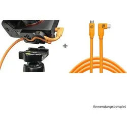 Tether Tools TetherGuard LeverLock & Cable Kit USB-C auf USB-C, 1x rechtsgewinkelt 4,6 Meter Orange