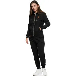 REPUBLIX Jogginganzug Tess, Damen Zweiteiler Hausanzug Training Sportanzug Jogginganzug schwarz S