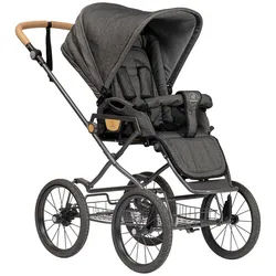 Naturkind Kinderwagen , Graphitfarben , Textil , 62x110x110 cm , EN 1888 , Feststellbremse, Federung, kugelgelagerte Räder, Verdeckung abnehmbar, 5-Punkte-Gurt, für Babyschale geeignet, Sitz umsetzbar, abnehmbarer Schutzbügel , Baby on Tour, Kinderwagen, Kombikinderwagen